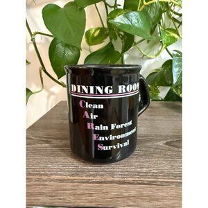Dining Room CARES black mug
